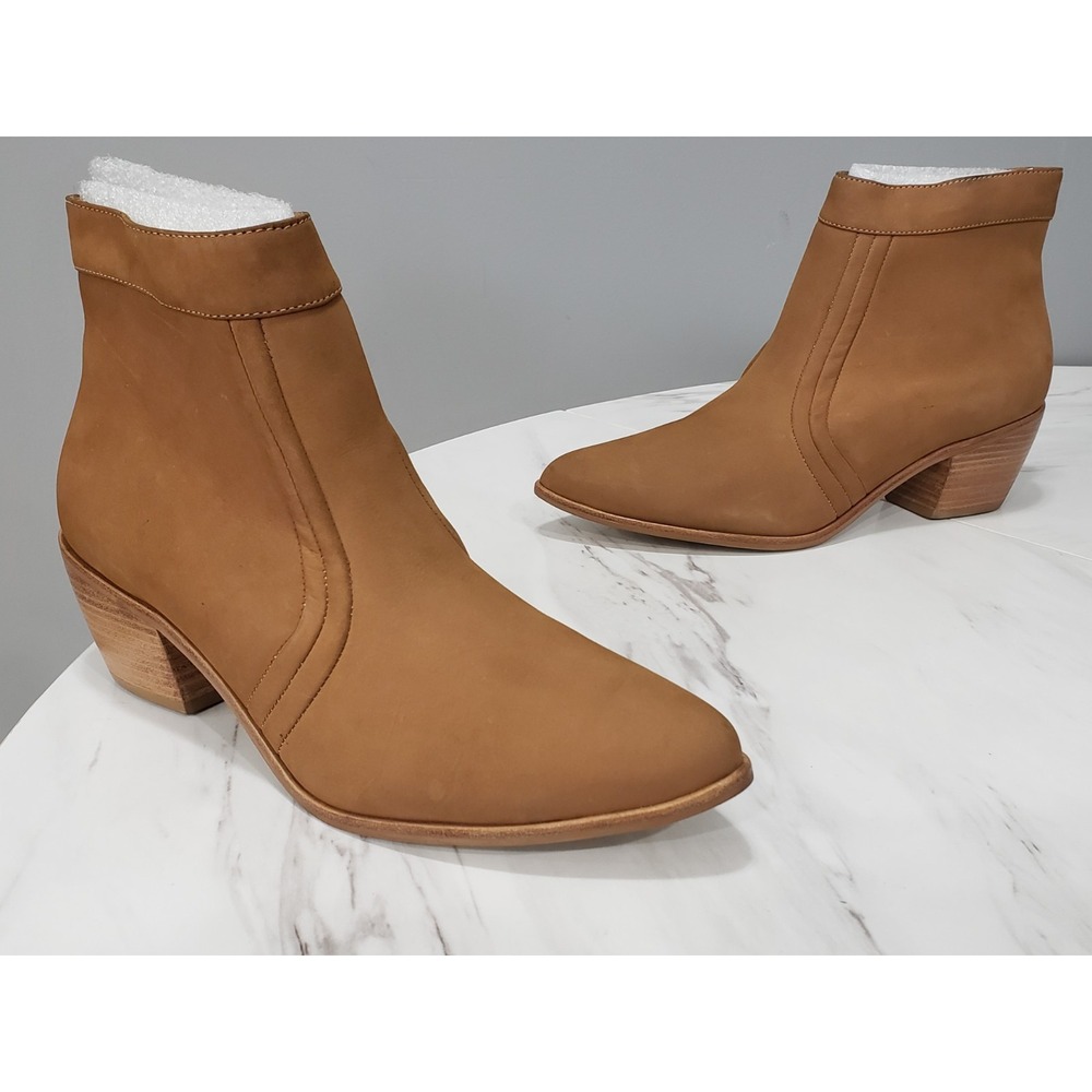 NEW NO BOX SIZE 10 MATISSE Women's Brown Leather Cece Boots ANKLE BLOCK HEEL